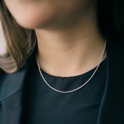 1.45mm 925 Sterling Silver Korean Chain Necklace x42cm