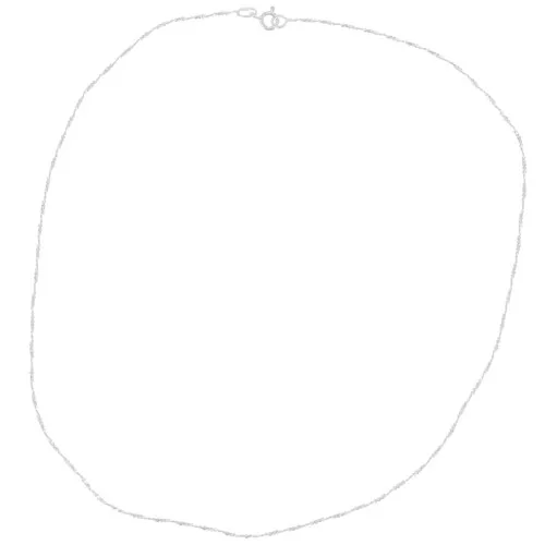 1.1mm 925 Sterling Silver Mirror mesh necklace - flat twisted snake x42cm