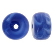 14.5x9mm large-hole roundel beads in acrylic - Dark blue marbled x20|raw }}