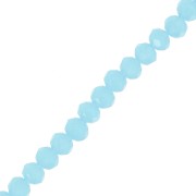 Rondelle beads faceted - round flattened 4.5x3.5 mm - Aquamarine x41cm|raw }}