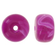 14.5x9mm large-hole roundel beads in acrylic - Magenta marbled x20|raw }}