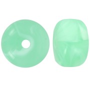 14.5x9mm large-hole roundel beads in acrylic - Light green marbled x20|raw }}