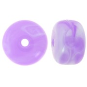 14.5x9mm large-hole roundel beads in acrylic - Lilac marbled x20