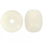 14.5x9mm large-hole roundel beads in acrylic - Beige marbled x20