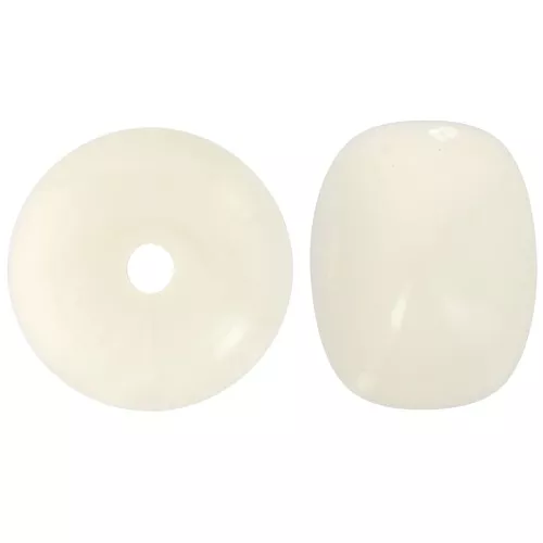 14.5x9mm large-hole roundel beads in acrylic - Beige marbled x20