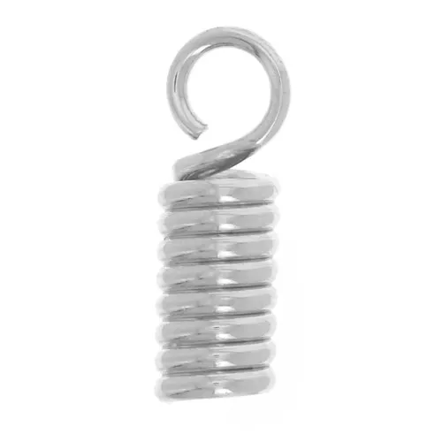 1.8mm Spring ferrules for wire and cord - Silver Tone x10