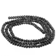 3x2mm flattened faceted gemstone Rondelle beads - Black Spinel x38cm