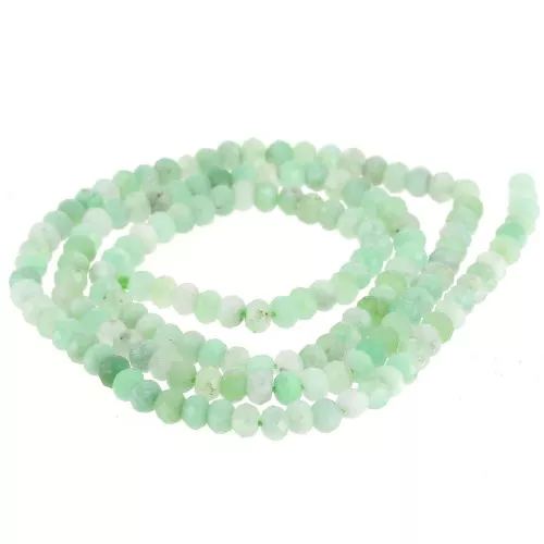3.5x2.5mm flattened faceted gemstone Rondelle beads - Chrysoprase x39cm