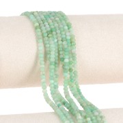 3.5x2.5mm flattened faceted gemstone Rondelle beads - Chrysoprase x39cm
