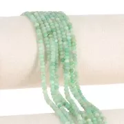 3.5x2.5mm flattened faceted gemstone Rondelle beads - Chrysoprase x39cm
