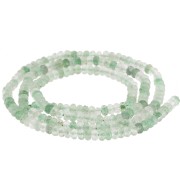 3x2mm Rondelle beads flattened faceted gem - Strawberry Quartz Green x39cm|raw }}