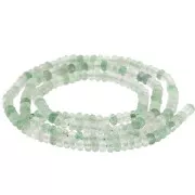 3x2mm Rondelle beads flattened faceted gem - Strawberry Quartz Green x39cm
