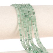 3x2mm Rondelle beads flattened faceted gem - Strawberry Quartz Green x39cm