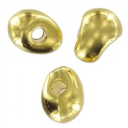 Irregular metal beads 8x6 mm fine Gold plated x5