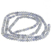 3x2mm Rondelle beads flattened faceted gemstone - Iolite x39cm