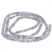 3x2mm Rondelle beads flattened faceted gemstone - Iolite x39cm