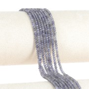 3x2mm Rondelle beads flattened faceted gemstone - Iolite x39cm