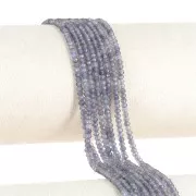 3x2mm Rondelle beads flattened faceted gemstone - Iolite x39cm