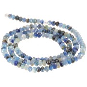 3x2mm Faceted flattened rondelle beads gemstone - Kyanite x38cm|raw }}
