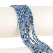 3x2mm Faceted flattened rondelle beads gemstone - Kyanite x38cm