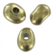 Irregular metal beads 8x6 mm bronze tone x5