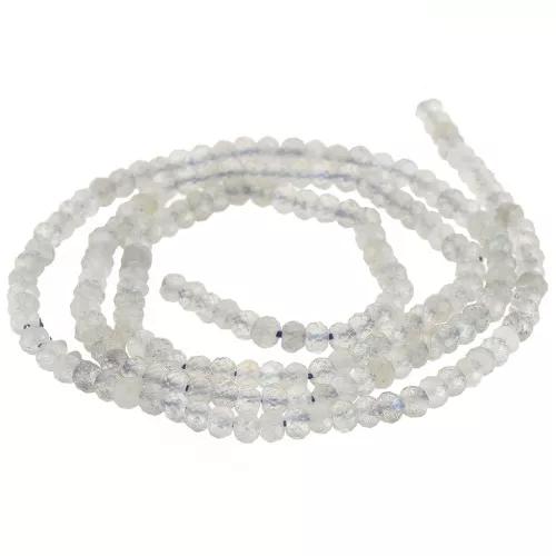3x2mm Faceted flattened rondelle beads gemstone - Labradorite x39cm