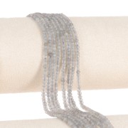 3x2mm Faceted flattened rondelle beads gemstone - Labradorite x39cm