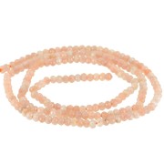 3x2mm Rondelle beads flattened faceted gemstone Moonstone Peach x39cm