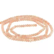Perles rondelles aplaties facettées 3x2 mm pierre gemme Pierre de lune Peach x39cm