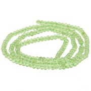 3x2mm Rondelle beads flattened faceted gemstone - Peridot x39cm