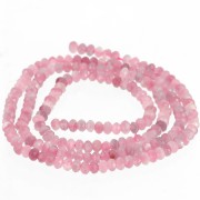 Rondelle beads flattened faceted 3x2 mm gemstone Tourmaline Rose x39cm