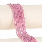 3x2mm Round beads flattened faceted gemstone - Pink Tourmaline x39cm