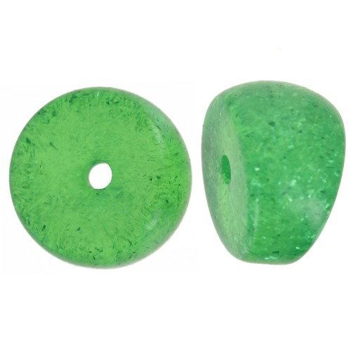 12x8mm Curved tube separator beads - acrylic - Green glitter x6
