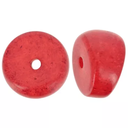 12x8mm Curved tube separator beads - acrylic - Red glitter x6