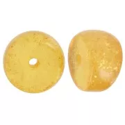 12x8mm Curved tube separator beads - acrylic - Dark yellow glitter x6