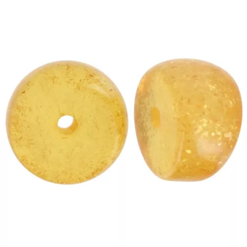 12x8mm Curved tube separator beads - acrylic - Dark yellow glitter x6