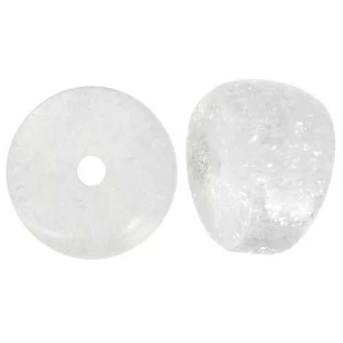 12x8mm Curved tube separator beads - acrylic - Transparent glitter x6