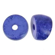 8x6mm Curved tube separator beads - acrylic - Dark blue glitter x6