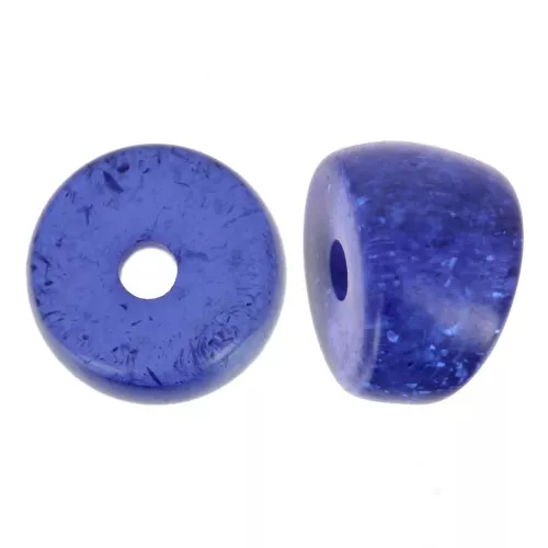 8x6mm Curved tube separator beads - acrylic - Dark blue glitter x6