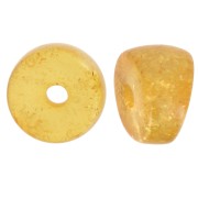 8x6mm Curved tube separator beads - acrylic - Dark yellow glitter x6|raw }}