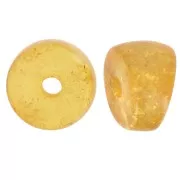 8x6mm Curved tube separator beads - acrylic - Dark yellow glitter x6