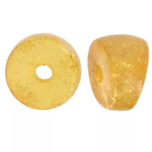 8x6mm Curved tube separator beads - acrylic - Dark yellow glitter x6