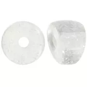 8x6mm Curved tube separator beads - acrylic - Transparent glitter x6