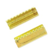Crimp-end for ribbon without loop 10mm Gold tone x10|raw }}