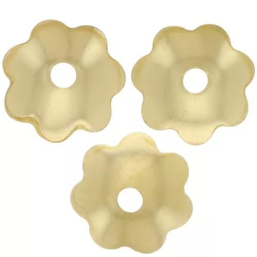 6mm Flower Beads caps - Gold Tone x20