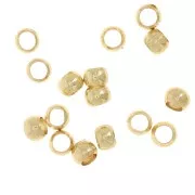 2.5mm Crimp beads - Gold Tone x100