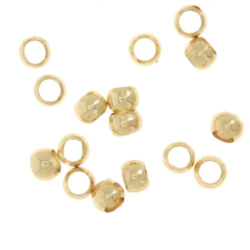 2.5mm Crimp beads - Gold Tone x100
