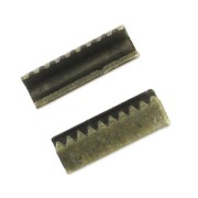Crimp-end for ribbon without loop 10mm Bronze tone x10|raw }}