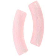 33x8mm Curved tube beads in translucent acrylic - Light pink marbled pearl x6