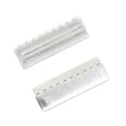 Crimp-end for ribbon without loop 10mm Silver tone x10